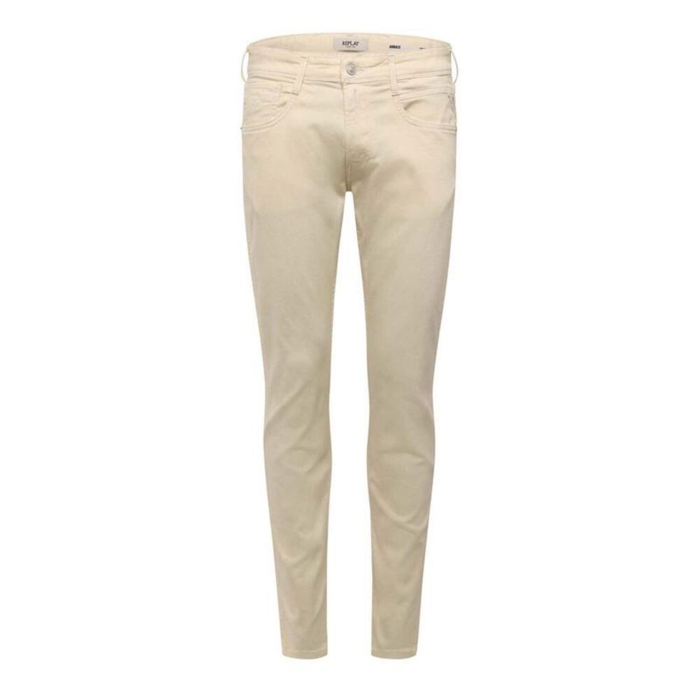 Replay Mens Cotton Blend Slim Jeans / White